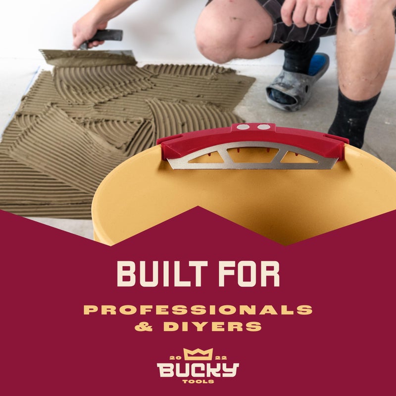 Bucky Tools Bucky Scrape - Universal 5-Gallon Bucket Trowel Scraper for Tile Work  Stainless Steel Edge Preserves Wet Mix And Reduces Waste  Magnetic Holder Secures Tools - Image 3